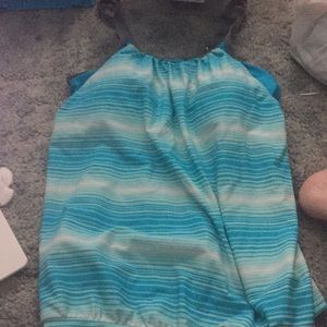 Blue tank swimsuit